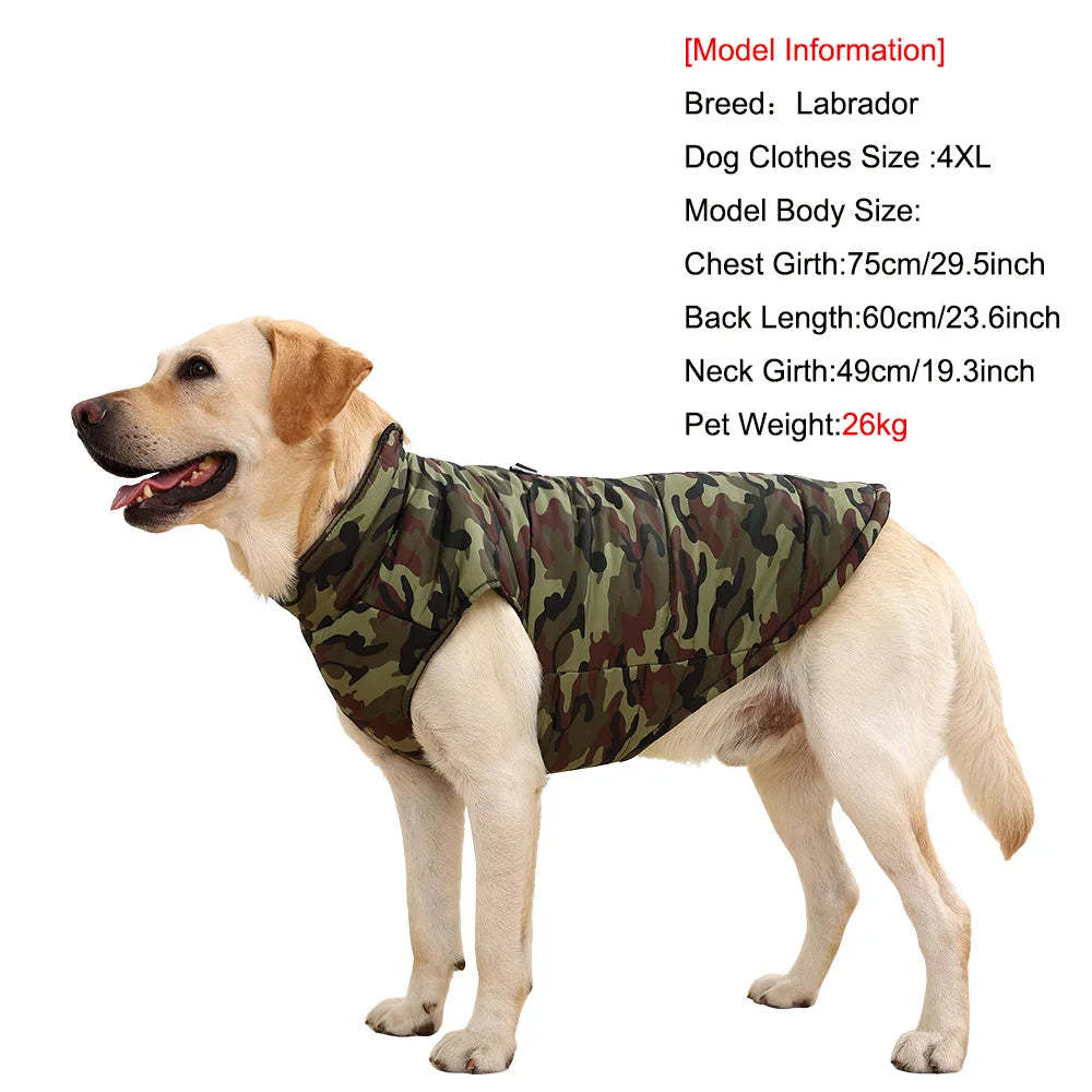 Windproof Camouflage Pet Jacket – Warm Winter Coat for Dogs & Cats