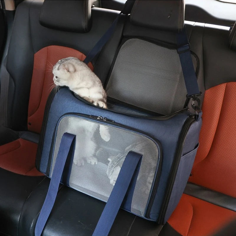 Foldable Breathable Pet Carrier Backpack – Dog & Cat Travel Bag
