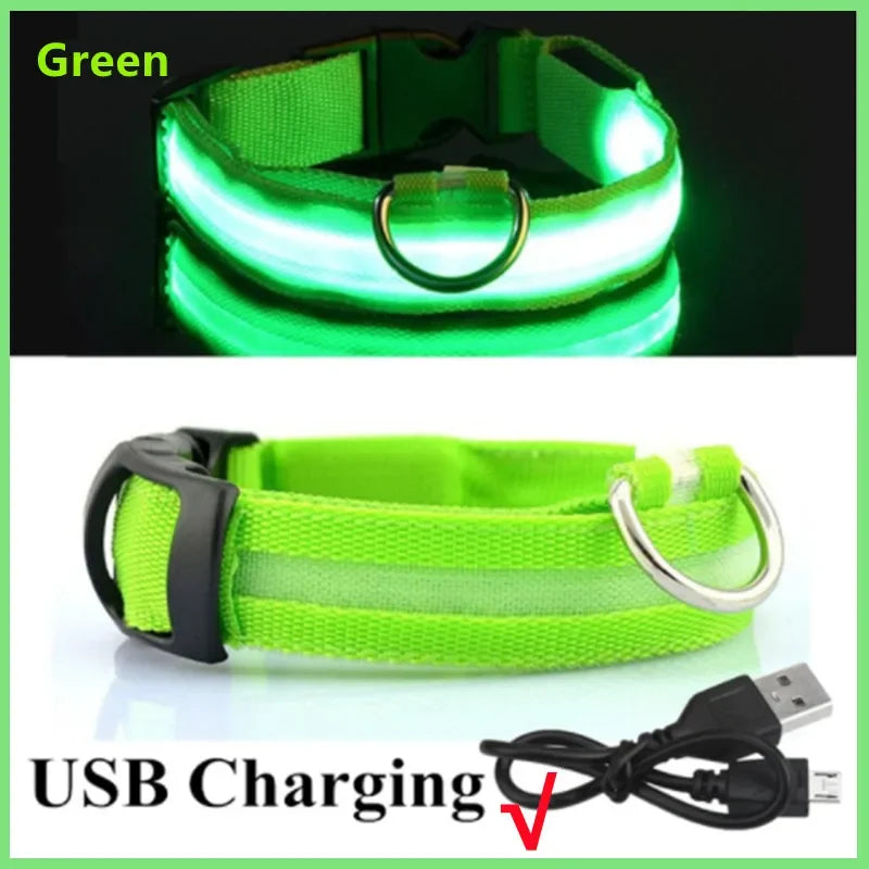 Keep Your Pet Safe at Night – 3-Mode USB LED Glow Collar for Dogs & Cats