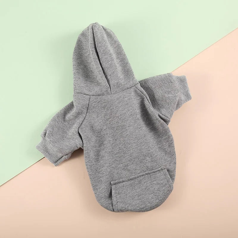 Autumn/Winter Dog Hoodie – Soft Pocket Sweater for Small Dogs