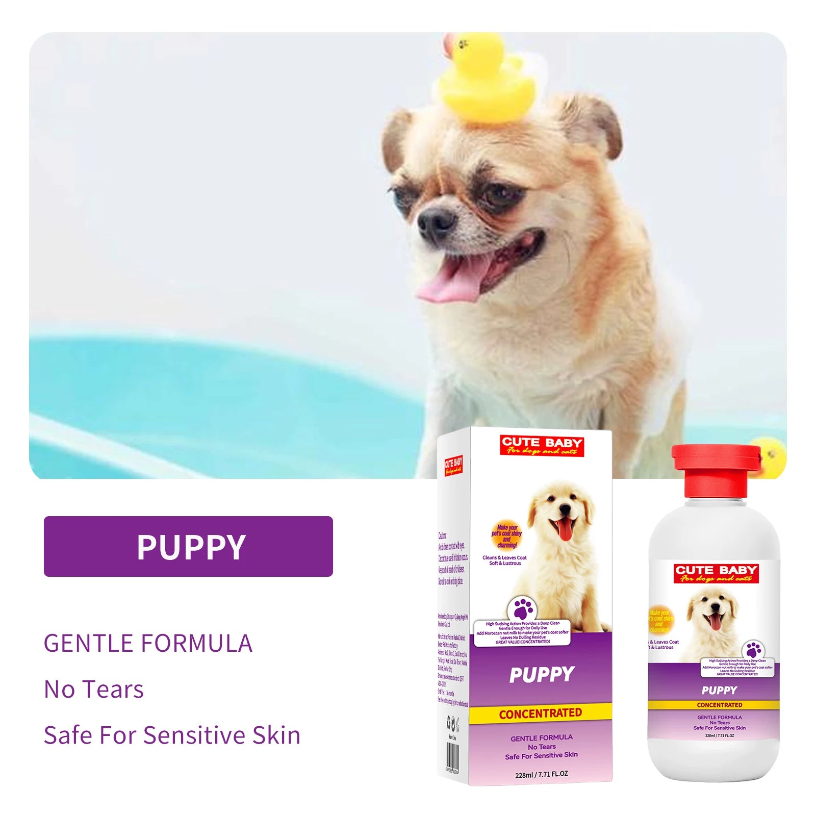 Gentle Pet Shampoo – Odor-Removing Body Wash for Dogs & Cats (228ml)