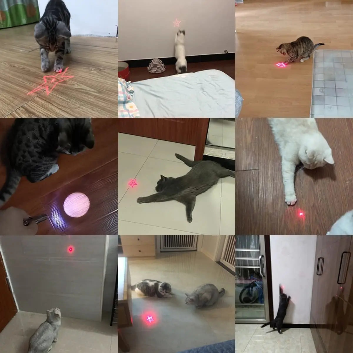 3-in-1 USB Rechargeable Cat Laser Pointer – LED Cat Toy