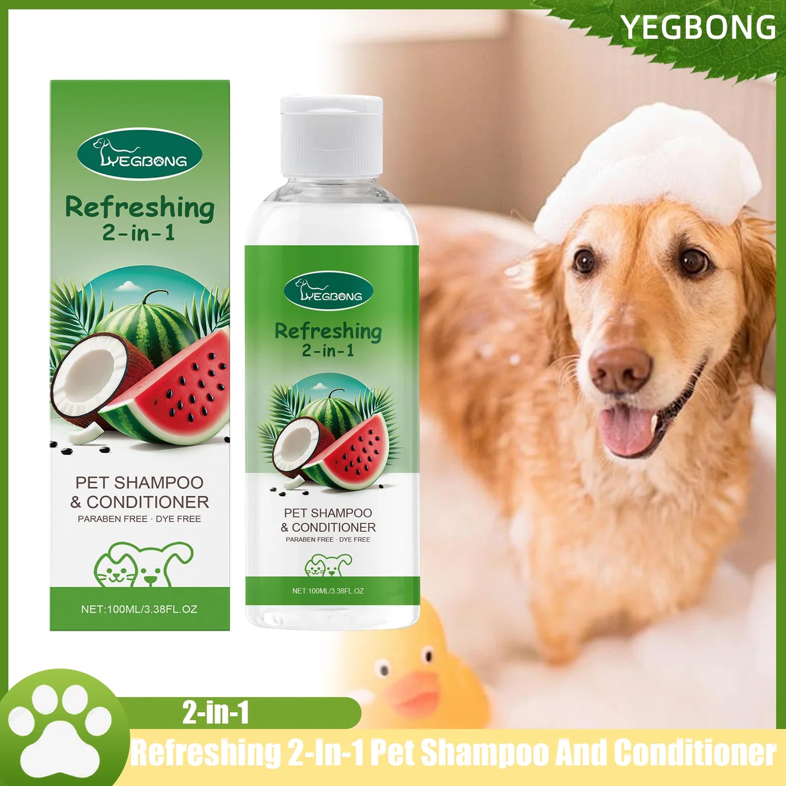 YEGBONG 2-in-1 Pet Shampoo & Conditioner – Itch Relief, Moisturizing, Odor Removal