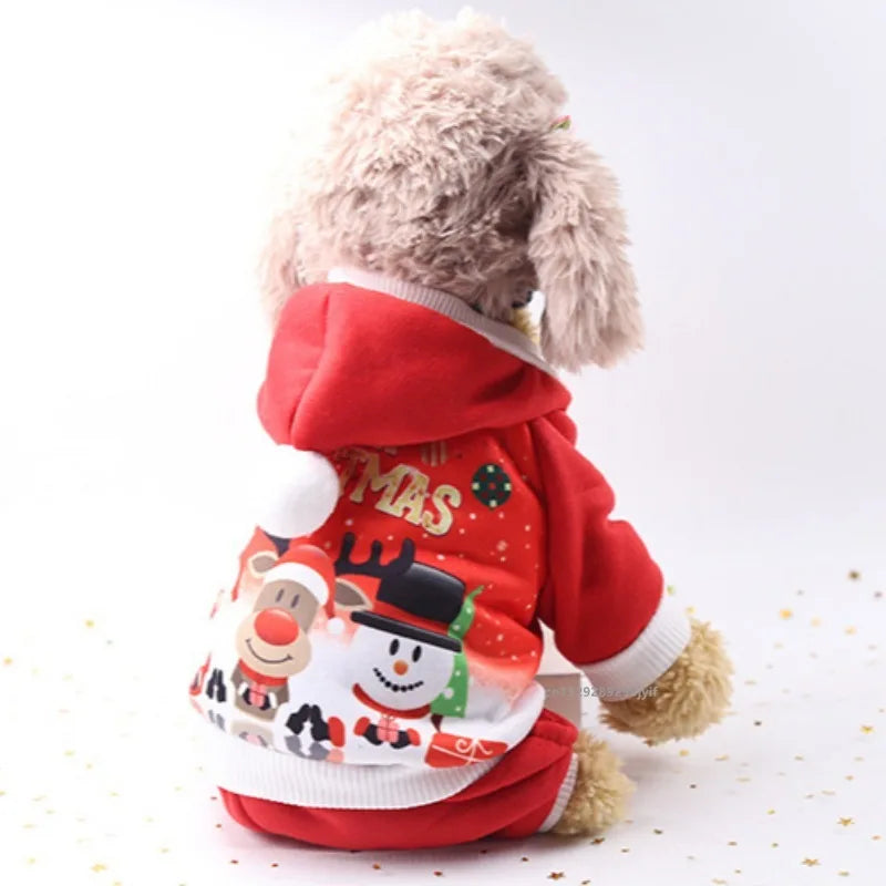 Christmas Pet Clothes – Warm Winter Dog Hoodie Coat for Small & Medium Dogs