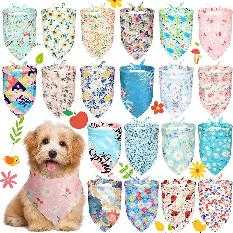 20-Pack Holiday Dog Bandanas – Christmas, Thanksgiving & Halloween Triangle Scarves