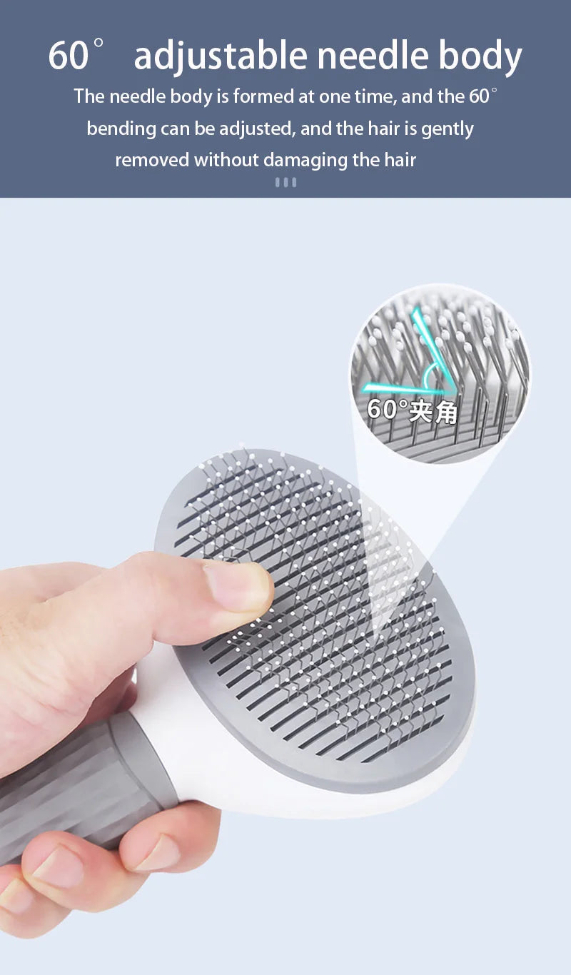 Pet Hair Brush & Stainless Steel Comb – Dog & Cat Grooming Tool