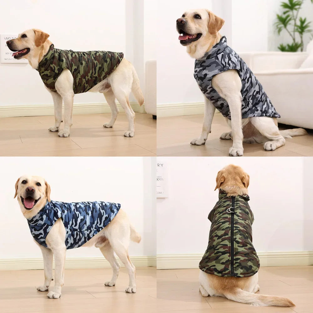 Windproof Camouflage Pet Jacket – Warm Winter Coat for Dogs & Cats