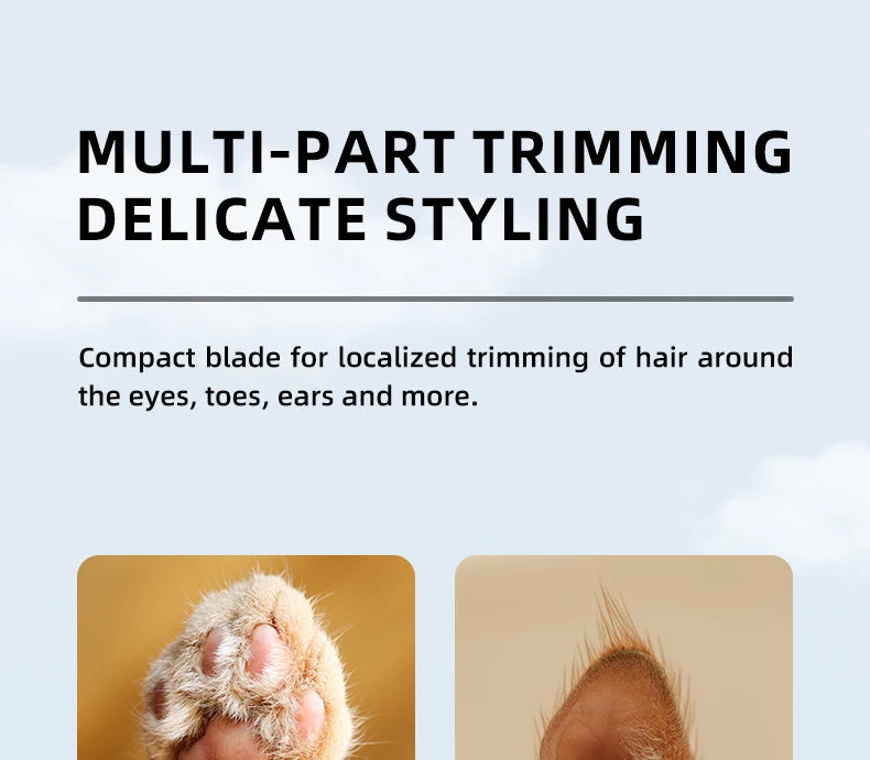 Type-C Dog Paw Trimmer with LED Light – Waterproof Pet Hair Clippers