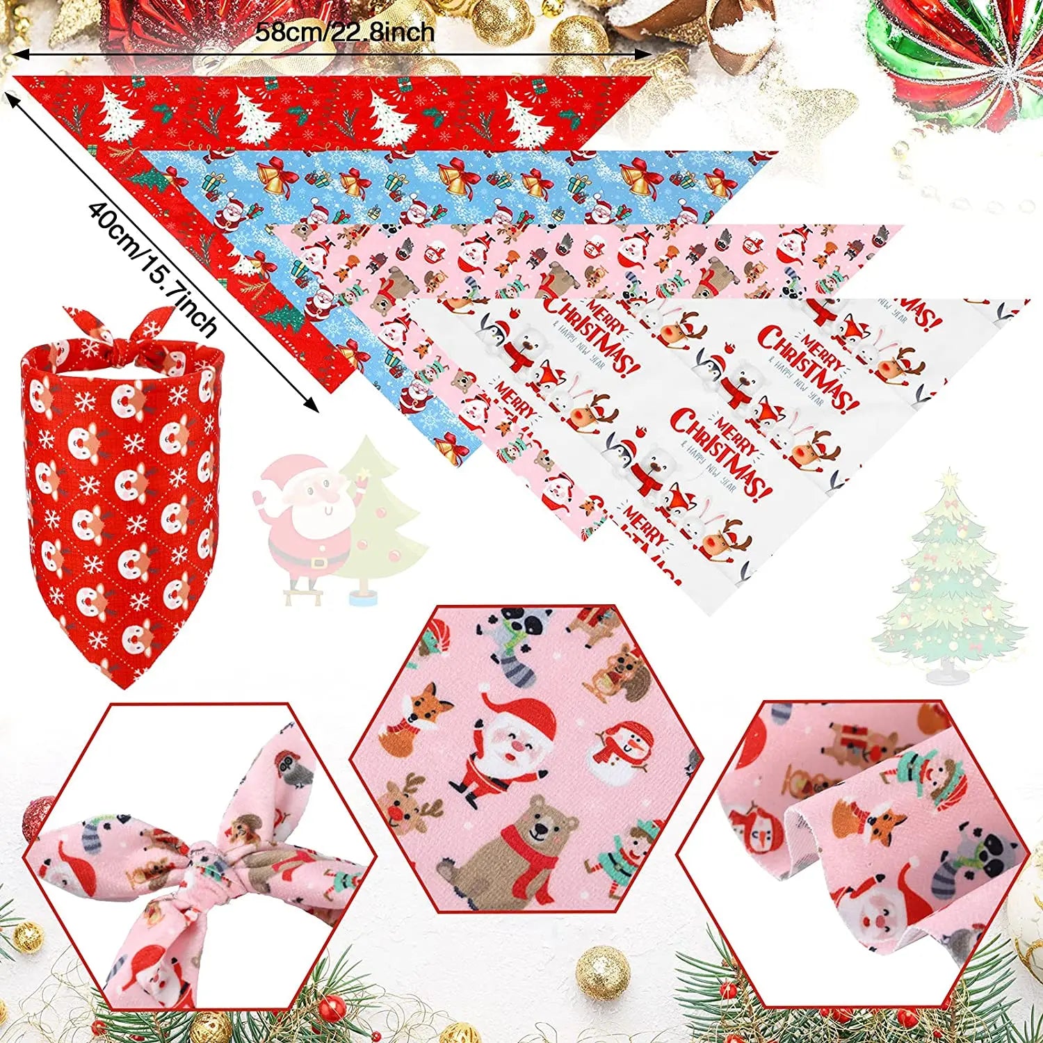 20-Pack Holiday Dog Bandanas – Christmas, Thanksgiving & Halloween Triangle Scarves