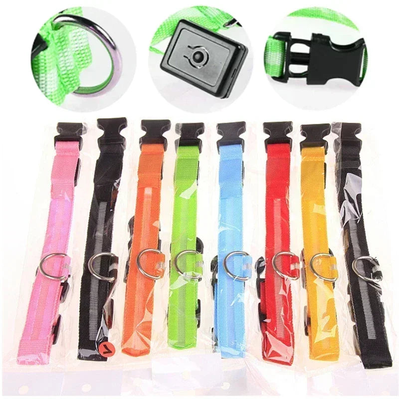 LED Glowing Dog Collar – Adjustable Rechargeable Night Safety Light