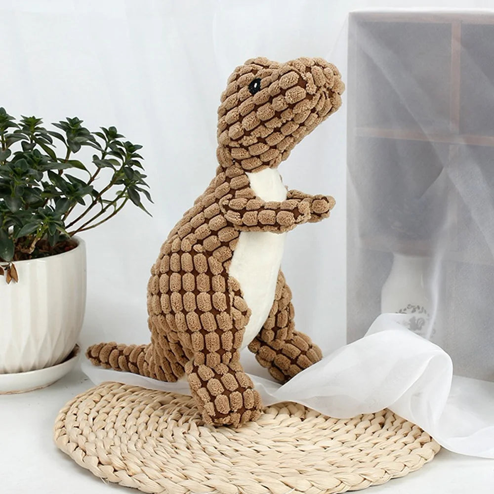 Plush Dinosaur Pet Toy – Interactive Chew Toy for Cats & Small Dogs