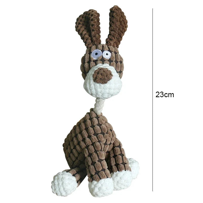 Donkey-Shaped Corduroy Squeaky Dog Toy
