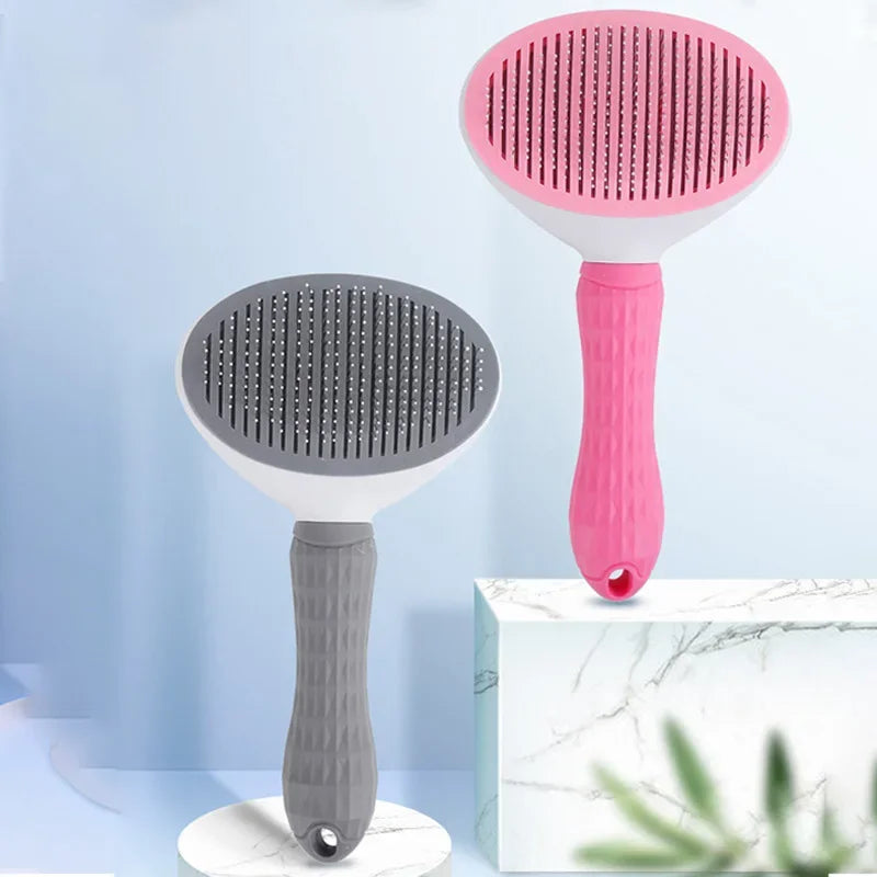 Pet Hair Brush & Stainless Steel Comb – Dog & Cat Grooming Tool