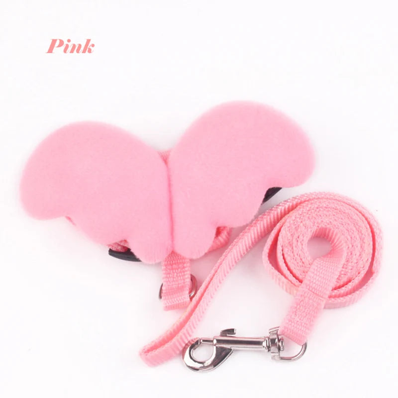 Adorable Angel Wings Harness Set – Stylish Leash and Vest for Cats, Rabbits, and Small Dogs