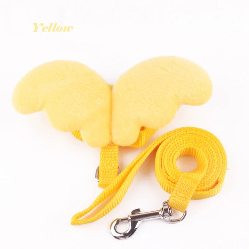 Adorable Angel Wings Harness Set – Stylish Leash and Vest for Cats, Rabbits, and Small Dogs