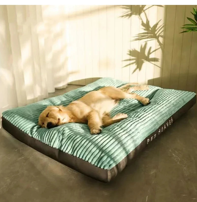 Winter Warm Corduroy Dog Bed – Soft Washable Sleeping Mat