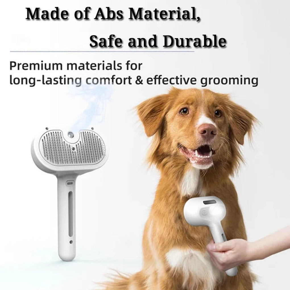 Steam Spray Dog Grooming Brush – Luxury Pet Hair Care