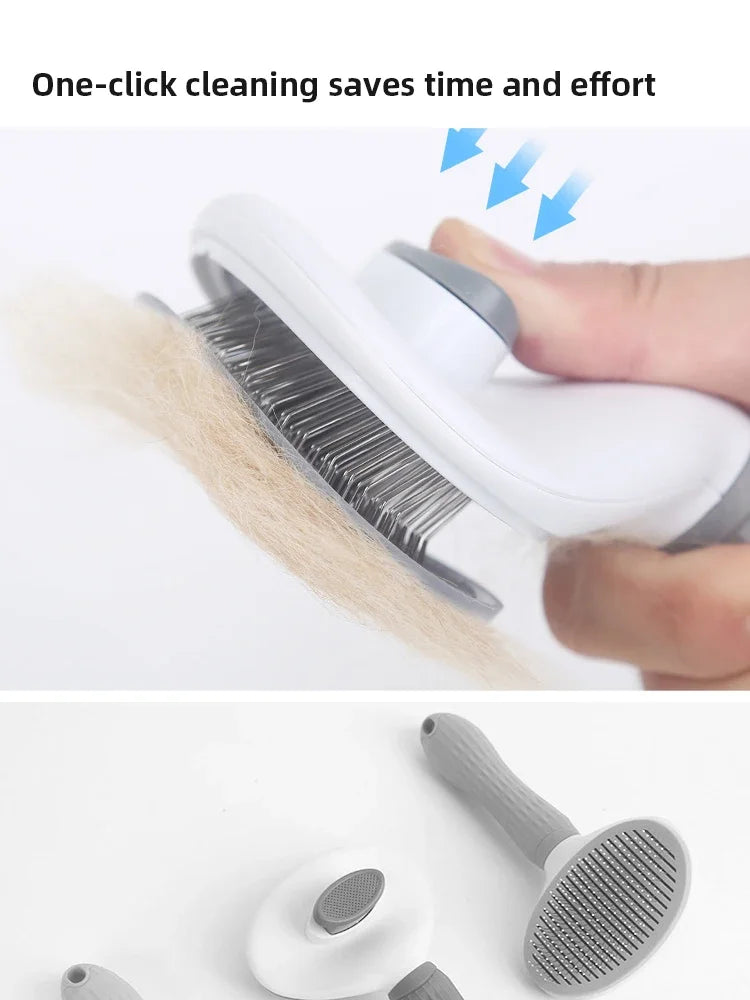 Pet Hair Removal Brush – Stainless Steel Dog & Cat Grooming Comb