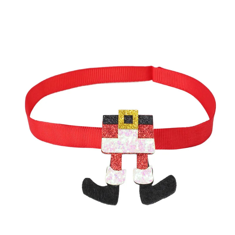 Christmas Pet Bow Tie – Red Mini Tie with Festive Elements for Dogs & Cats