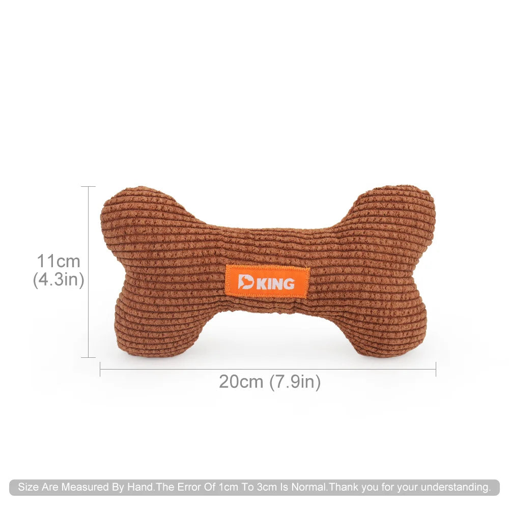 Plush Bone Squeaky Toy for Puppies & Small Dogs