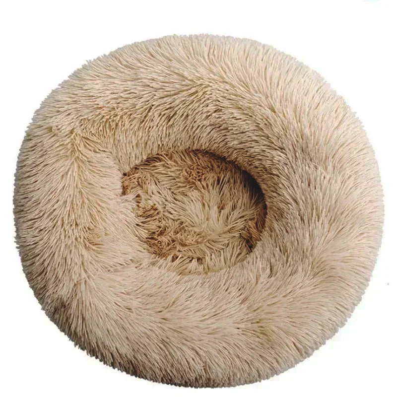Round Plush Pet Bed for Cats & Dogs – Winter Warm Sleeping Bed