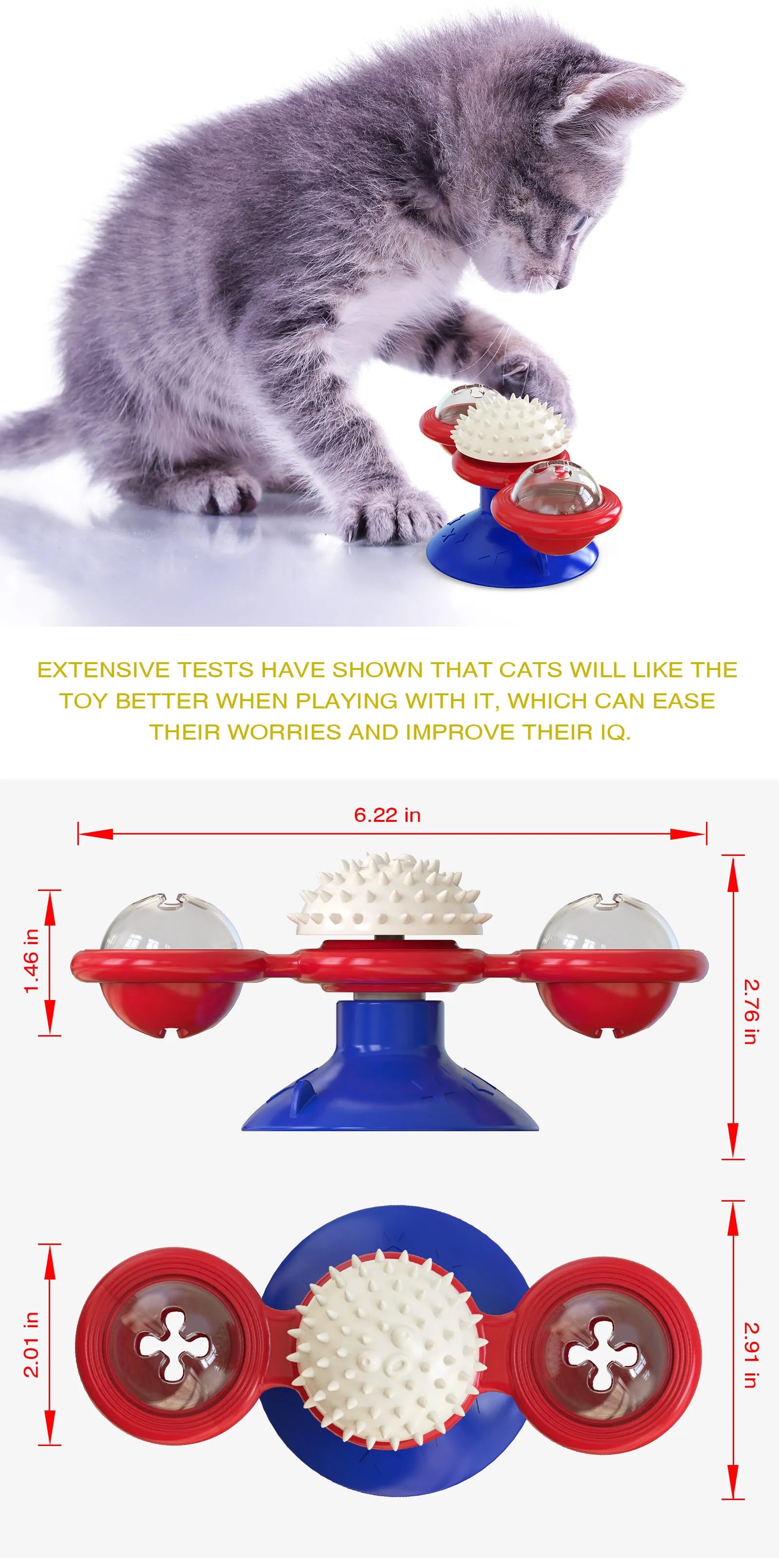 Interactive Windmill Cat Toy – Puzzle Turntable for Kittens