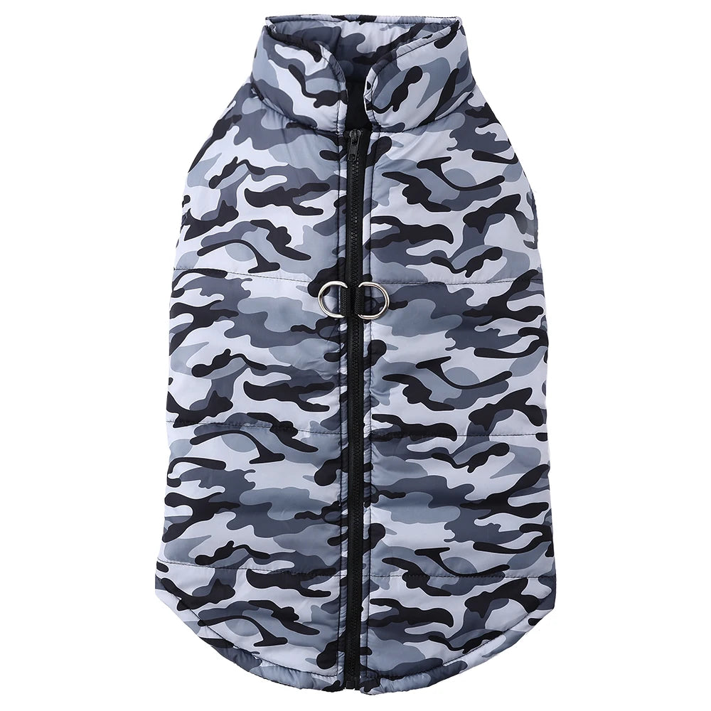 Windproof Camouflage Pet Jacket – Warm Winter Coat for Dogs & Cats