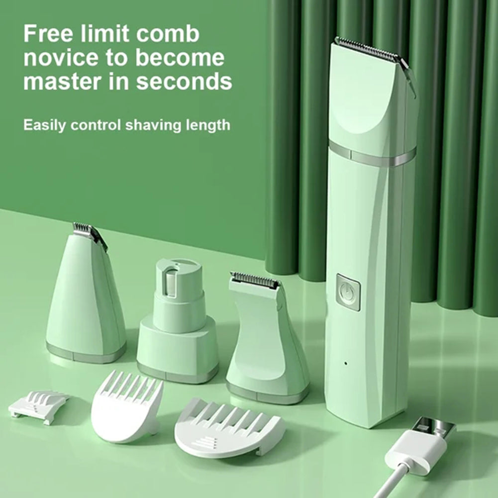 4-in-1 Electric Pet Grooming Kit – USB Rechargeable Clippers & Trimmer