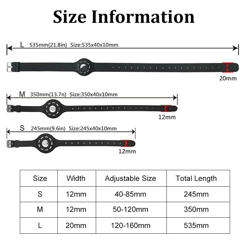Silicone Anti-Lost Pet Collar – Adjustable for Apple AirTag