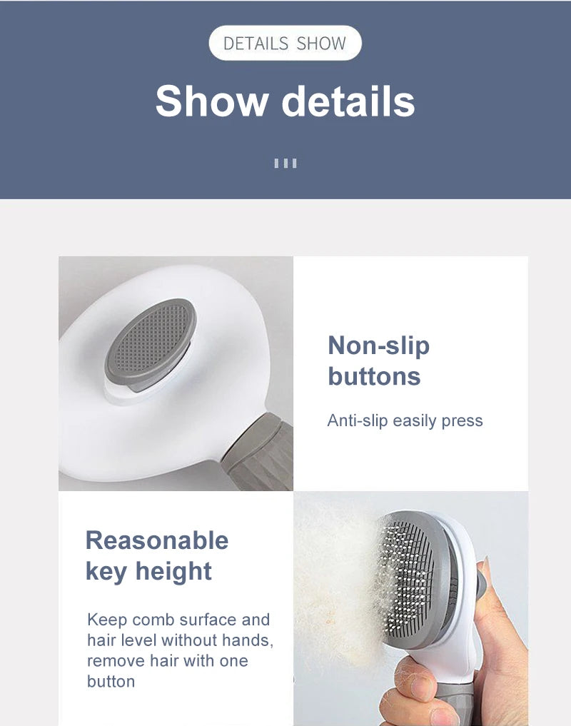 Dog & Cat Hair Remover Brush – Grooming Comb for Long Hair Pets