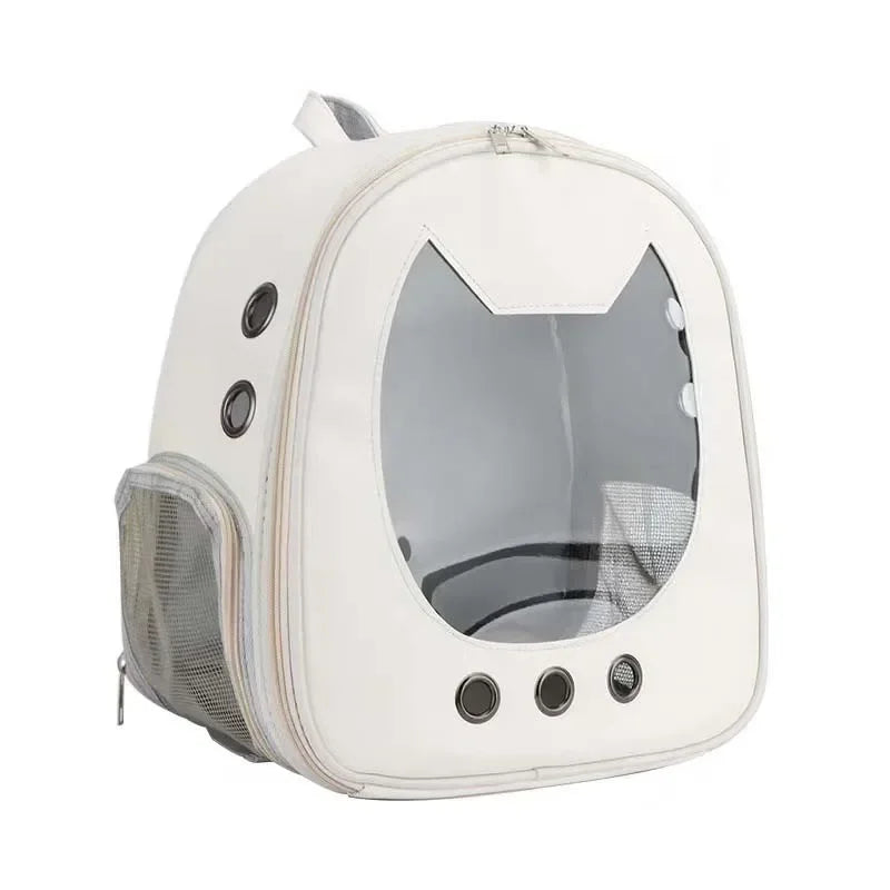 PU Transparent Pet Carrier Backpack – Cat & Small Dog Travel Bag
