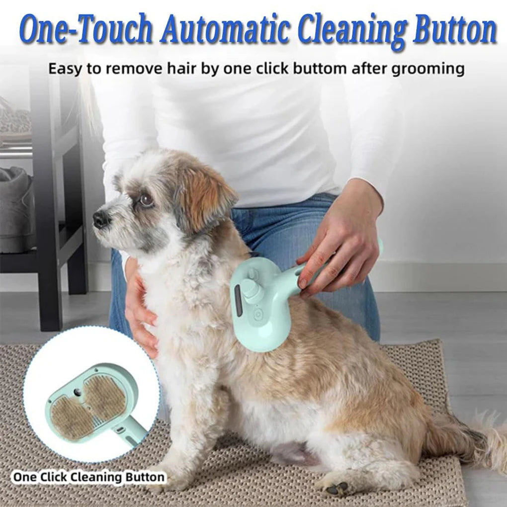 Steam Spray Dog Grooming Brush – Luxury Pet Hair Care