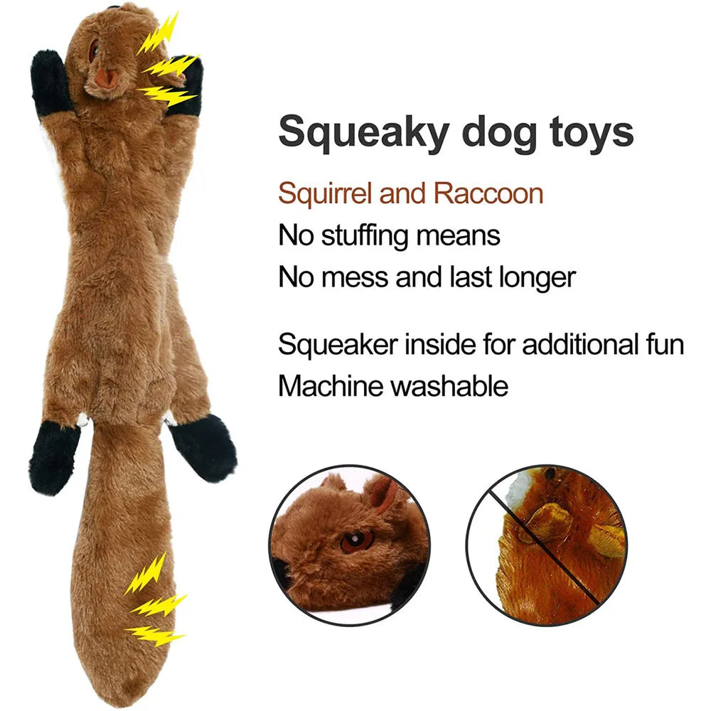 Stuffingless Squeaky Dog Toy – Durable Plush Chew Toy