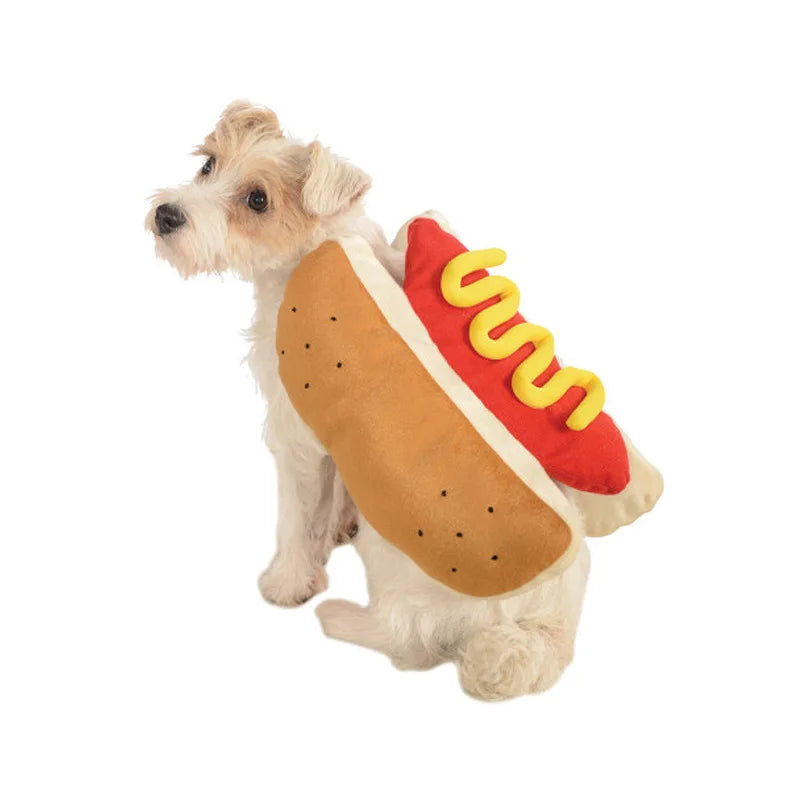 Funny Halloween Hot Dog Costume for Dogs & Cats – Adjustable Sausage Pet Outfit for Parties & Dress-Up