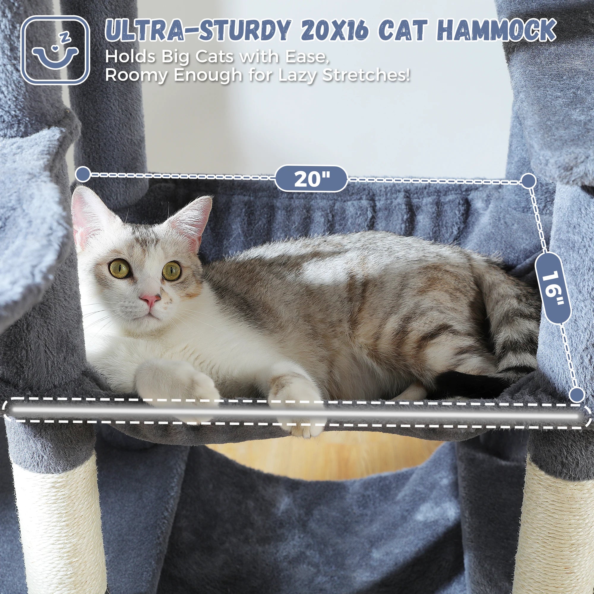 Multi-Level Cat Tree Tower for Indoor Cats – Modern Cat Furniture with Scratching Posts, Condo & Large Hammock