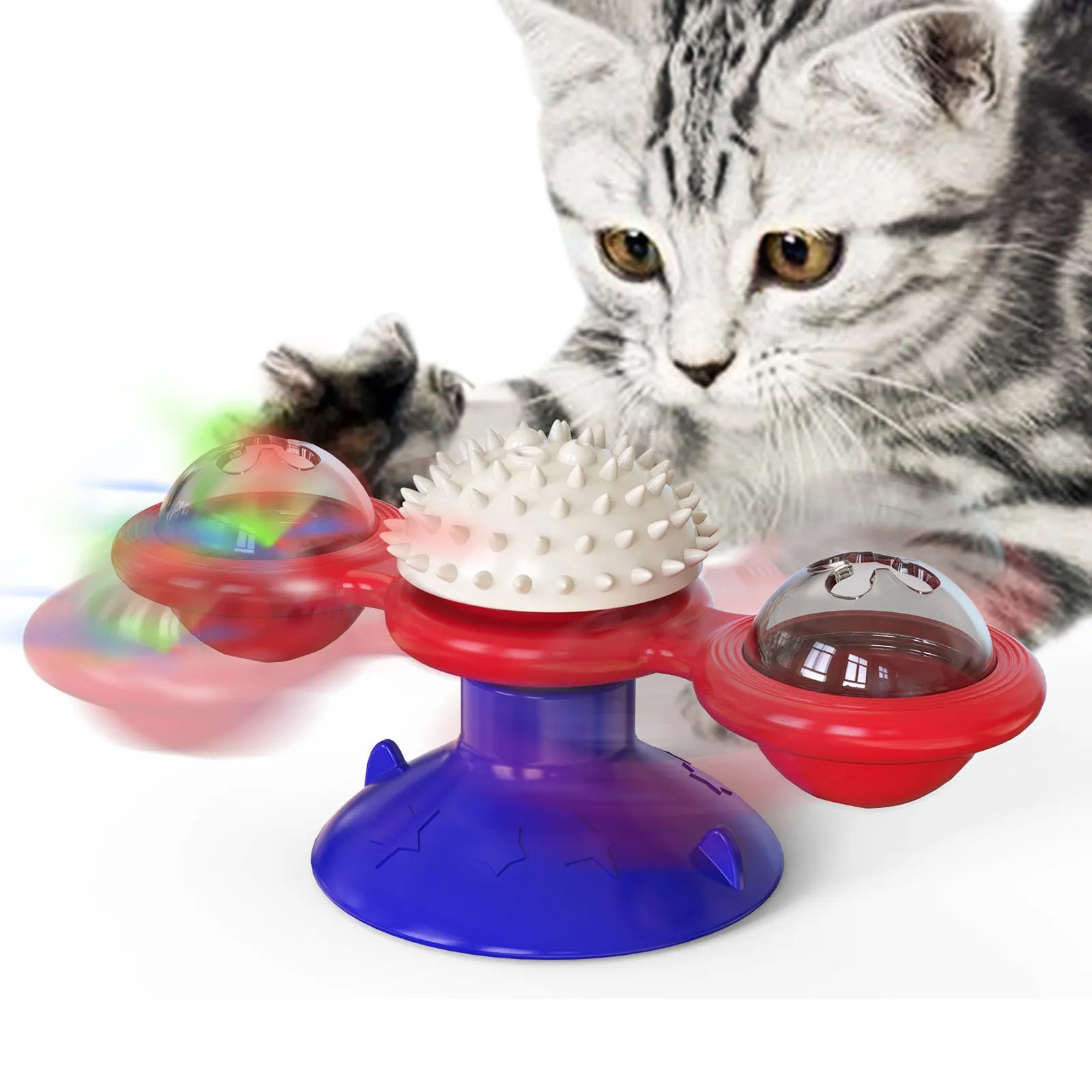 Interactive Windmill Cat Toy – Puzzle Turntable for Kittens