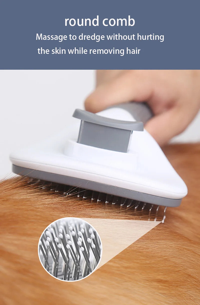 Pet Hair Brush & Stainless Steel Comb – Dog & Cat Grooming Tool