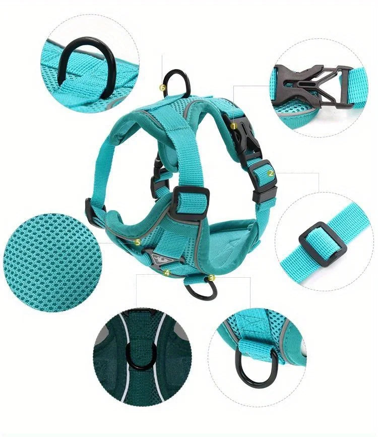 No-Pull Adjustable Dog & Cat Harness with Leash
