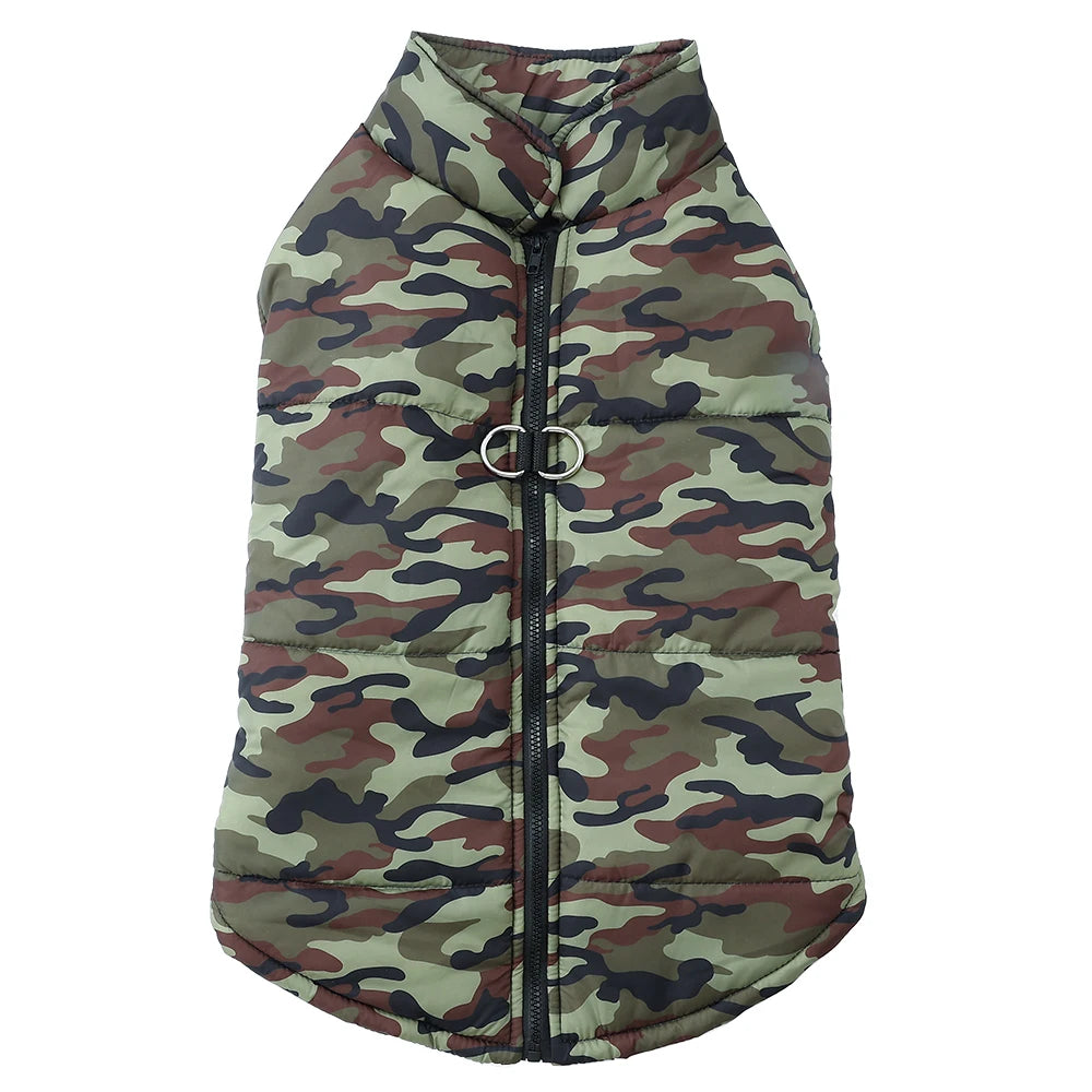 Windproof Camouflage Pet Jacket – Warm Winter Coat for Dogs & Cats