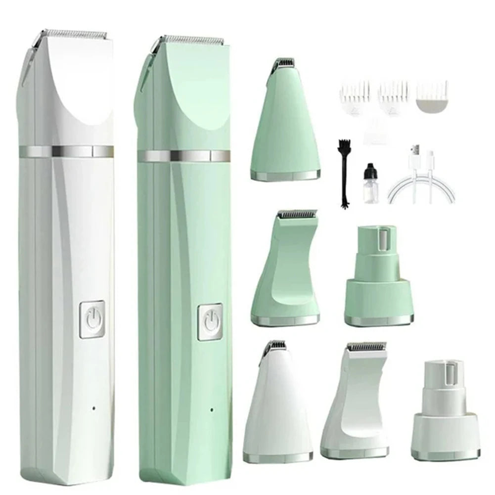 4-in-1 Electric Pet Grooming Kit – USB Rechargeable Clippers & Trimmer