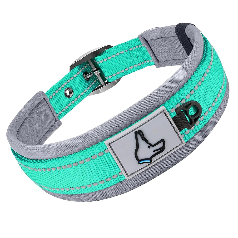 Padded Reflective Dog Collar – Heavy Duty Adjustable