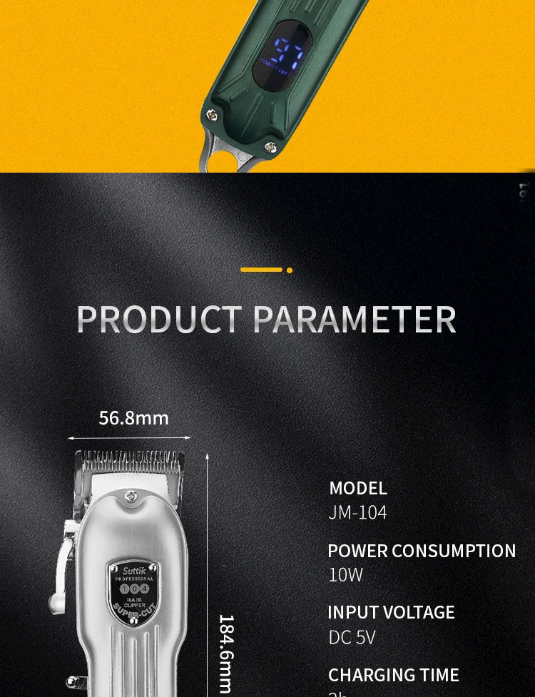 Professional Dog Hair Clipper – Rechargeable Pet Grooming Trimmer