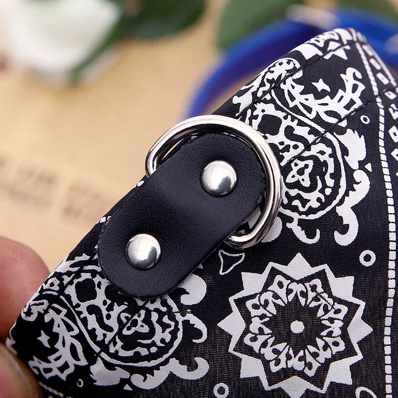 PU Pet Collar with Scarf – Adjustable for Small & Medium Dogs