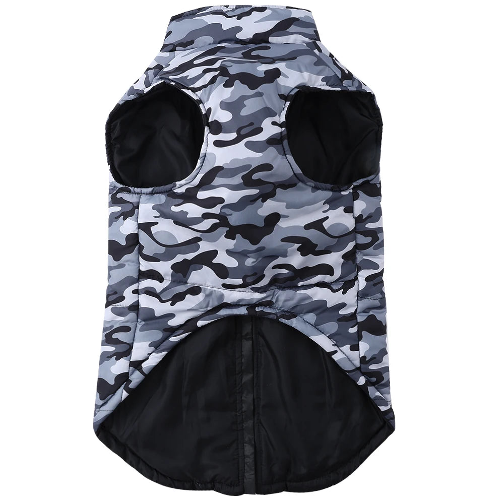 Windproof Camouflage Pet Jacket – Warm Winter Coat for Dogs & Cats