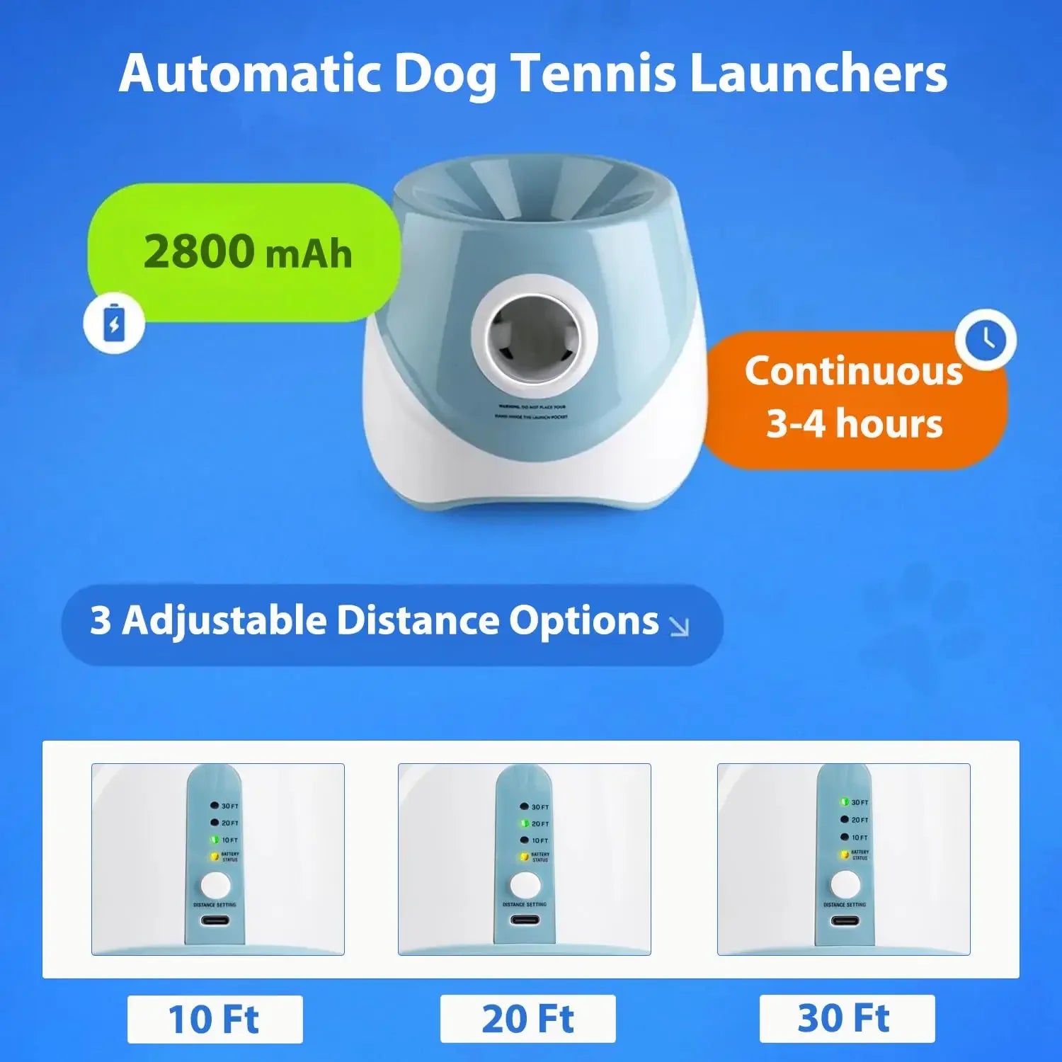 Automatic Dog Ball Launcher – Interactive Fetch Machine with 3 Tennis Balls, Adjustable Distance for Indoor & Outdoor Fun