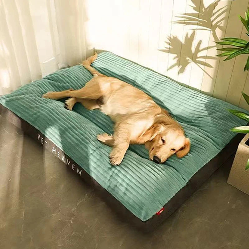 Winter Warm Corduroy Dog Bed – Soft Washable Sleeping Mat