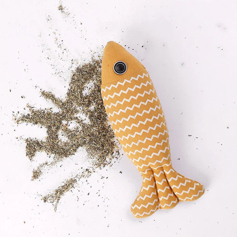 Fish-Shaped Catnip Toy Set – Interactive Cat Kicker & Chew Toys