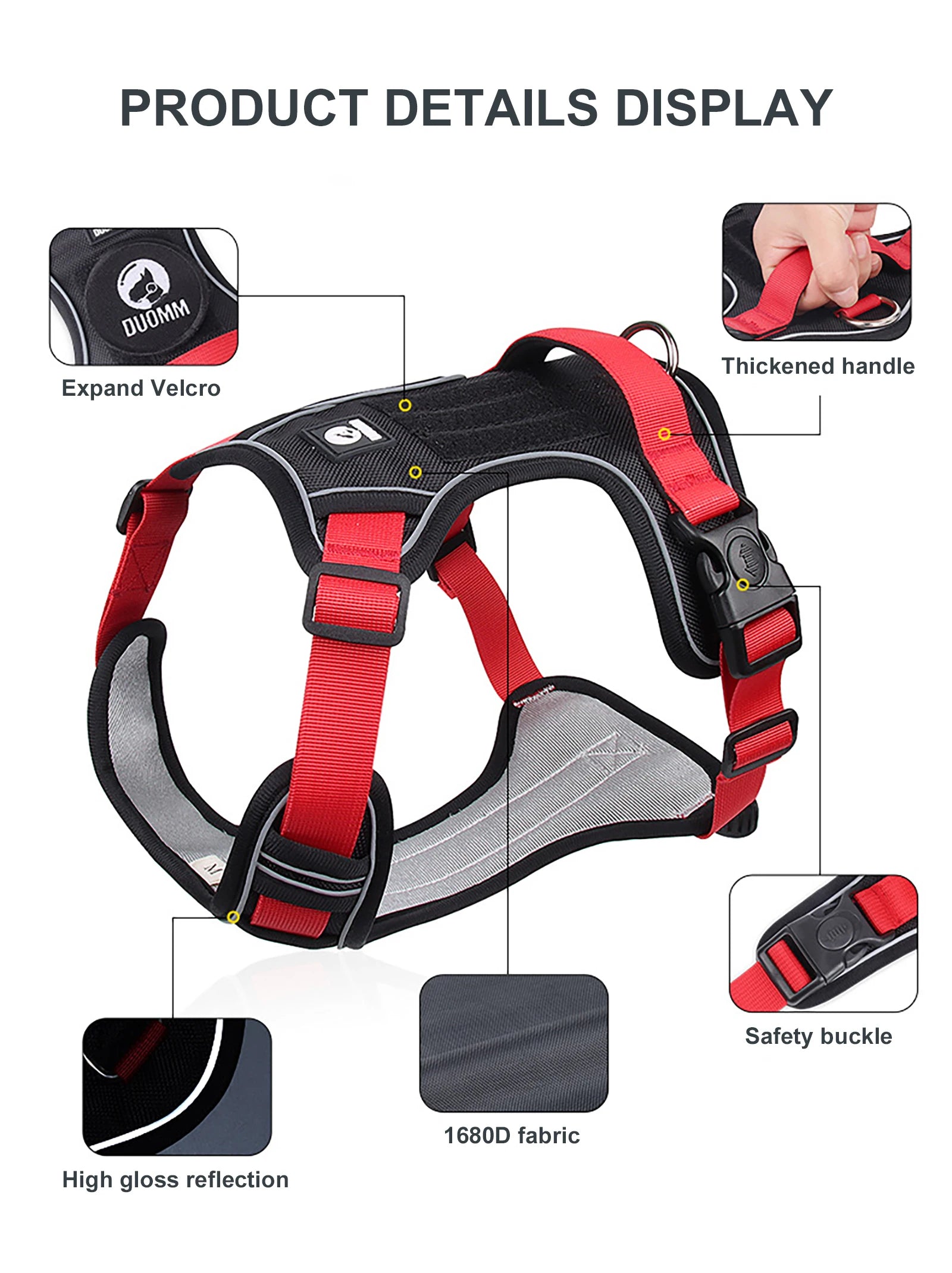 Reflective Tactical Dog Harness – Waterproof Oxford Cloth