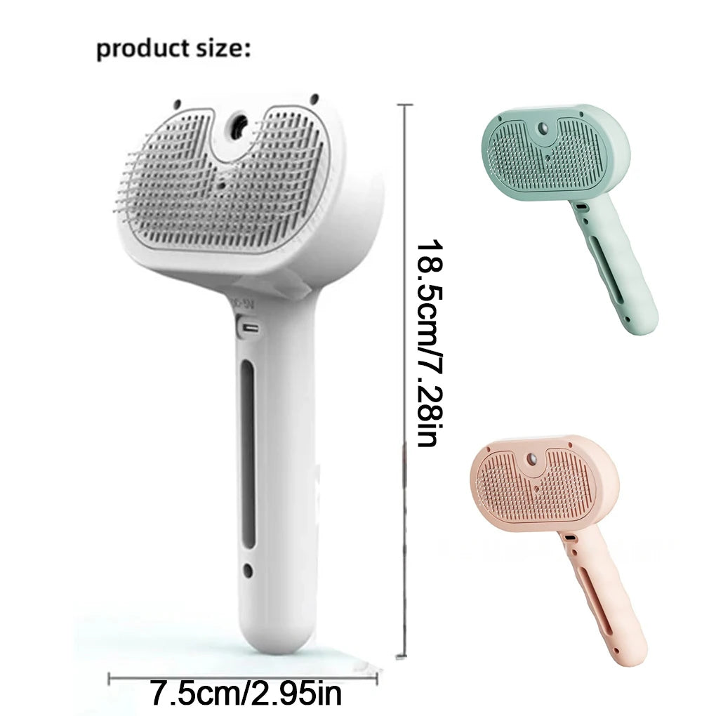 Steam Spray Dog Grooming Brush – Luxury Pet Hair Care