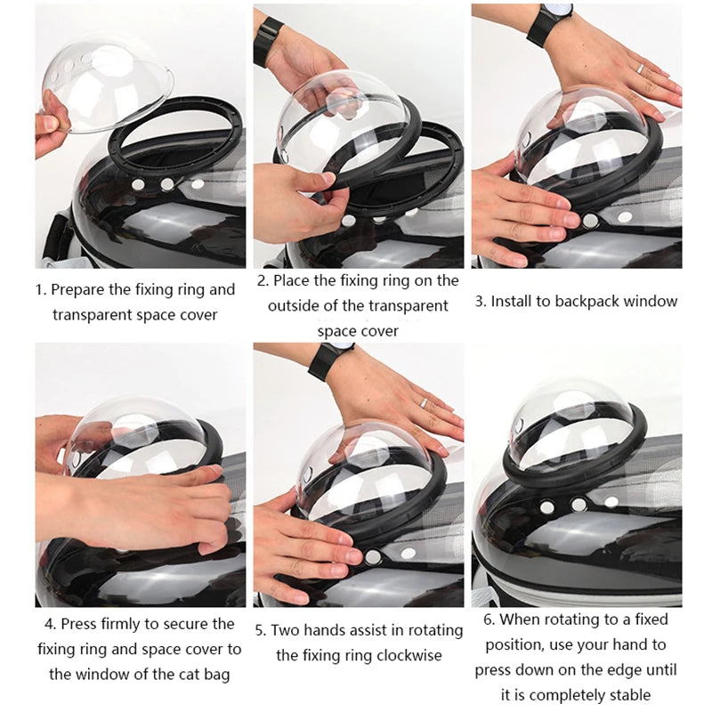 Transparent Space Capsule Pet Backpack